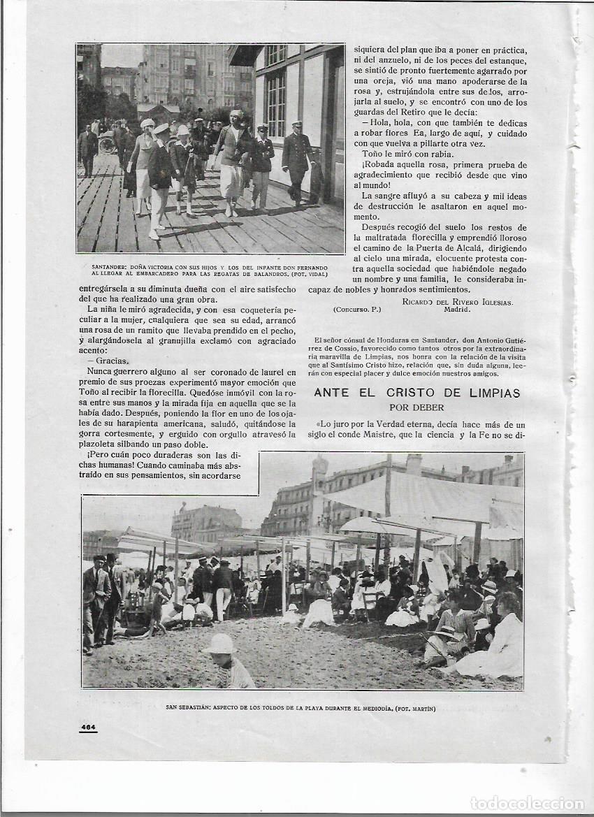 Collezionismo: A&Ntilde;O 1919 RECORTE PRENSA SAN SEBASTIAN ASPECTO DE LOS TOLDOS DE LA PLAYA DURANTE EL MEDIODIA