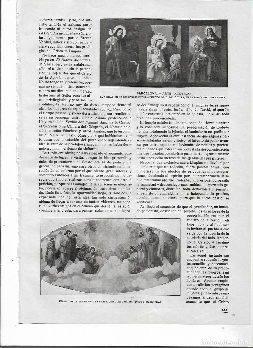 Collezionismo: A&Ntilde;O 1919 RECORTE PRENSA ARTE MODERNO PINTURA IGLESIA DEL CARMEN TRIPTICO RETABLO PINTOR DARIO VILAS