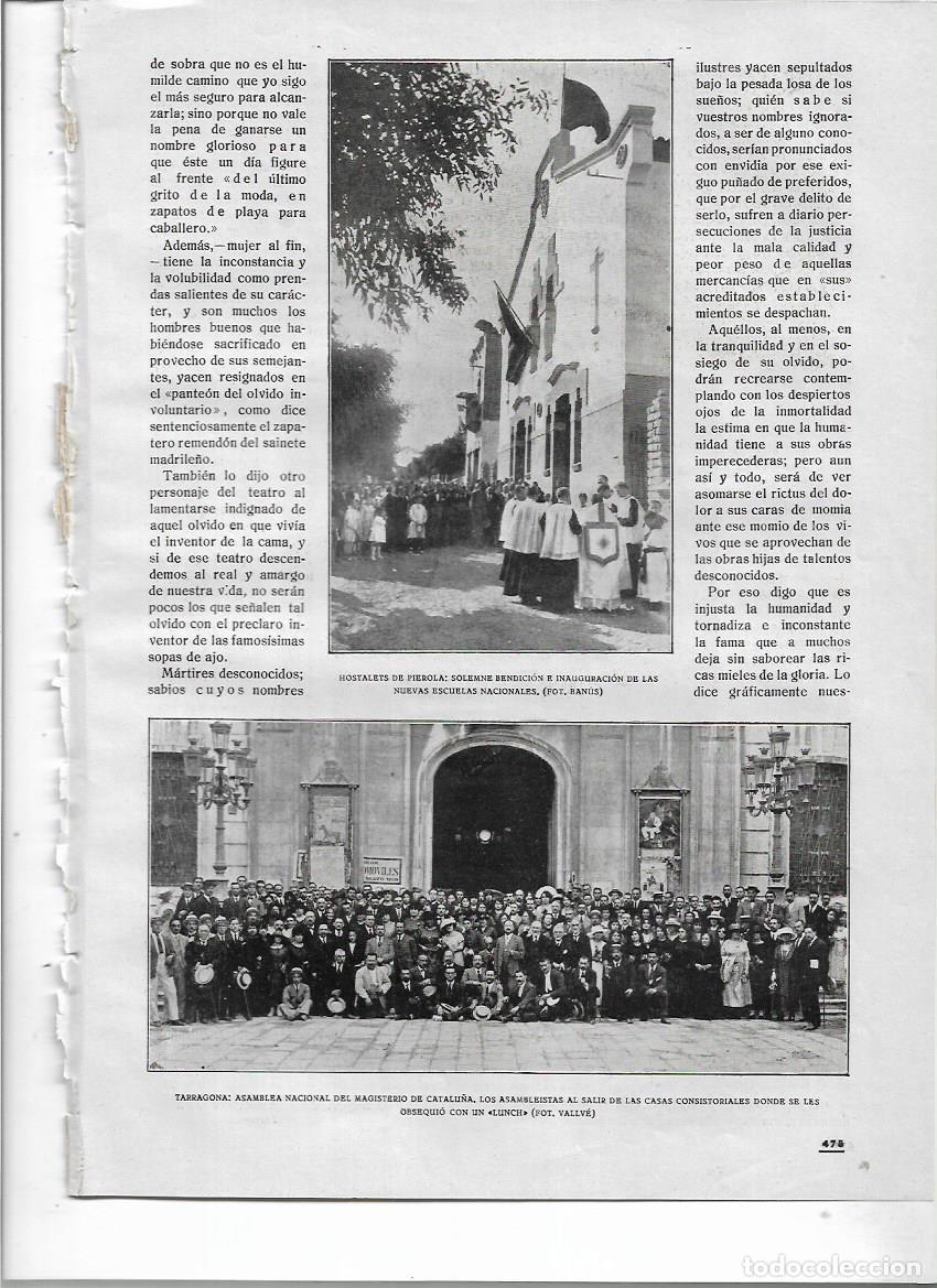 Collezionismo: A&Ntilde;O 1919 RECORTE PRENSA HOSTALETS DE PIEROLA INAUGURACION BENDICION NUEVAS ESCUELAS NACIONALES