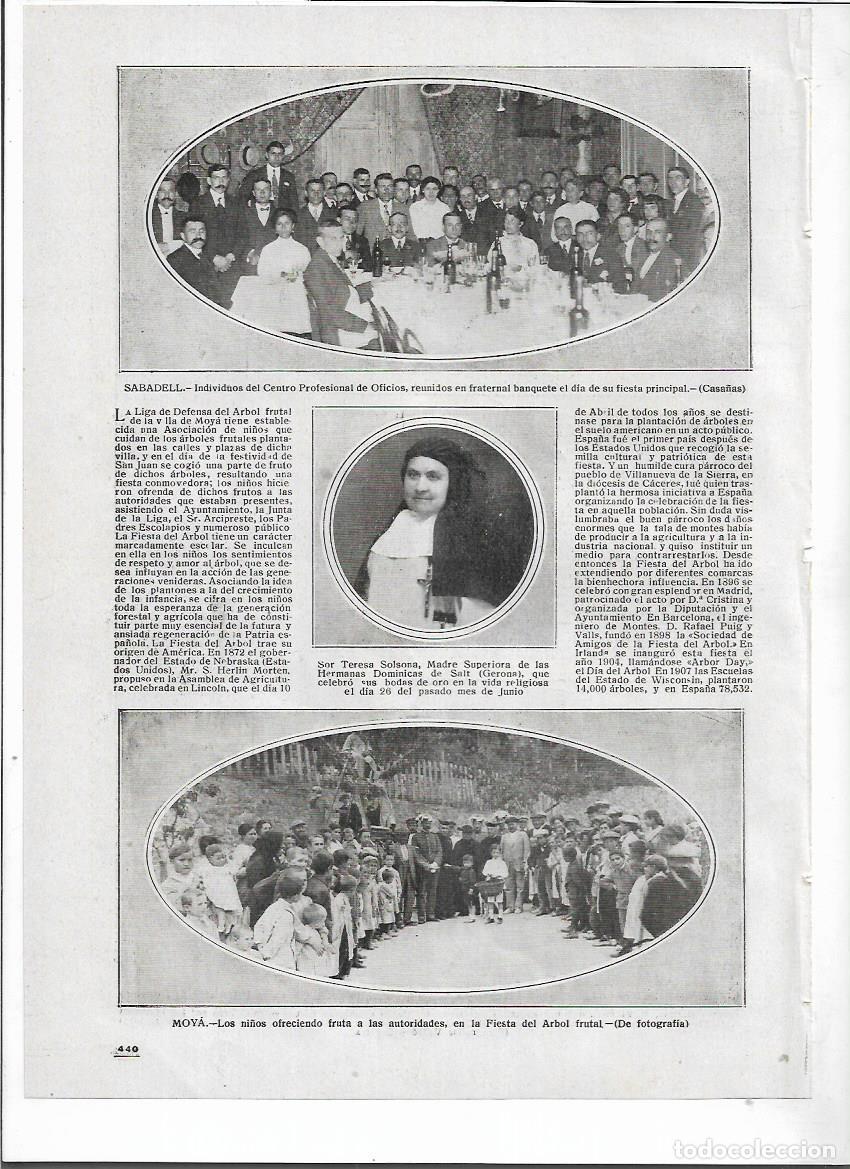 Collecting paper: A&Ntilde;O 1916 RECORTE PRENS MOIA FIESTA DEL ARBOL FRUTAL OFRENDA DE FRUTA A LAS AUTORIDADES POR LOS NI&Ntilde;OS