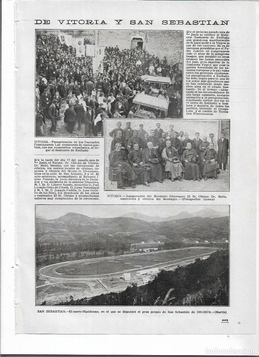 Coleccionismo: A&Ntilde;O 1916 RECORTE PRENSA NUEVO HIPODROMO DE SAN SEBASTIAN VISTA GENERAL
