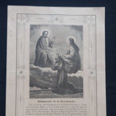 Coleccionismo: VICH 1873. INDULGENCIA DE LA PORCIUNCULA. 22 X 16