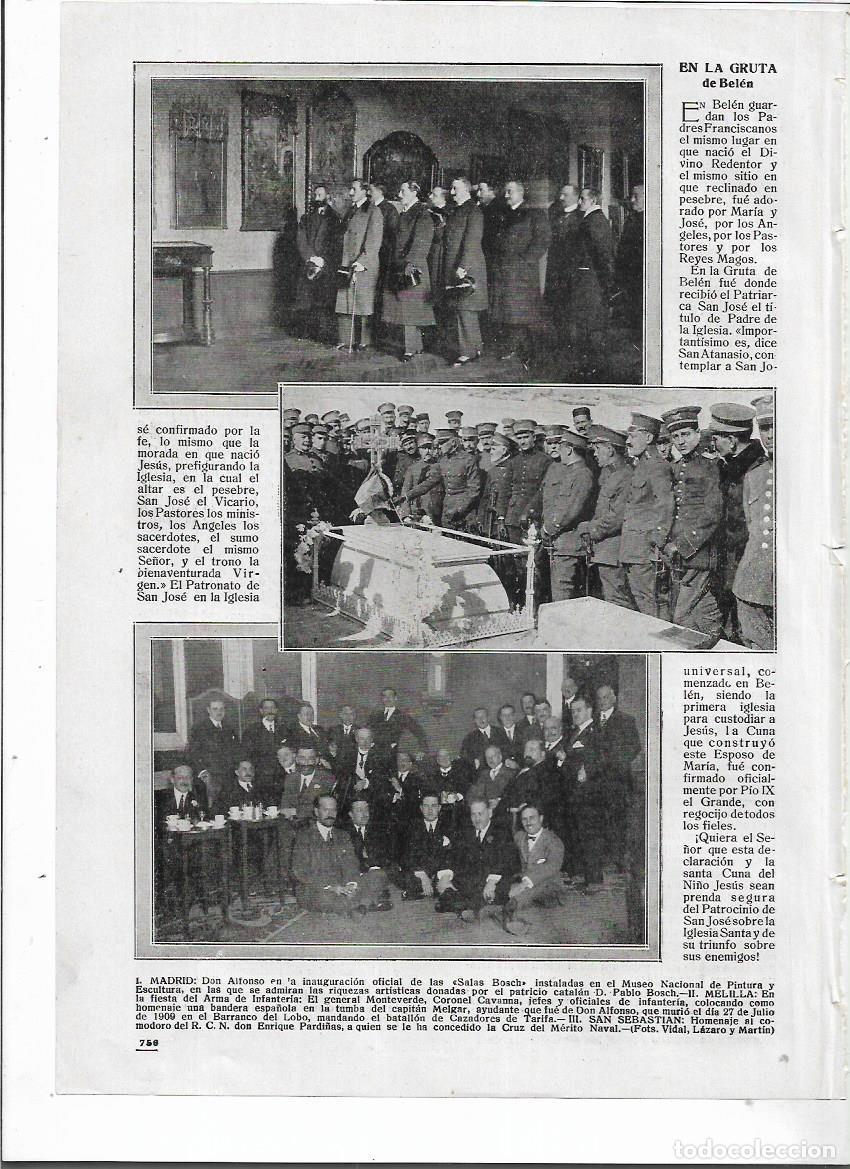 Coleccionismo: 1916 RECORTE PRENSA MADRID D ALFONSO INAUGURACION SALAS BOSCH MUSEO NACIONAL DE PINTURA Y ESCULTURA