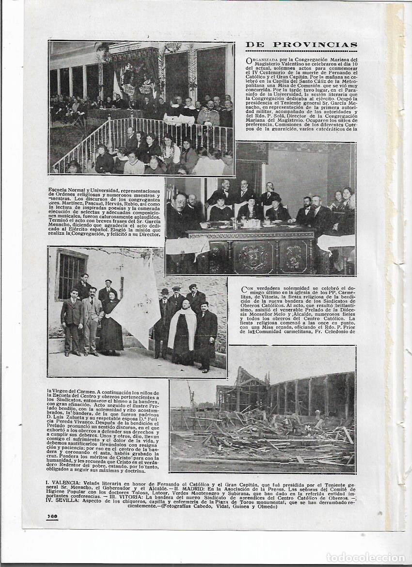 Coleccionismo: A&Ntilde;O 1916 RECORTE PRENSA VITORIA BANDERA NUEVO SINDICATO APRENDICES DEL CENTRO CATOLICO OBRERO