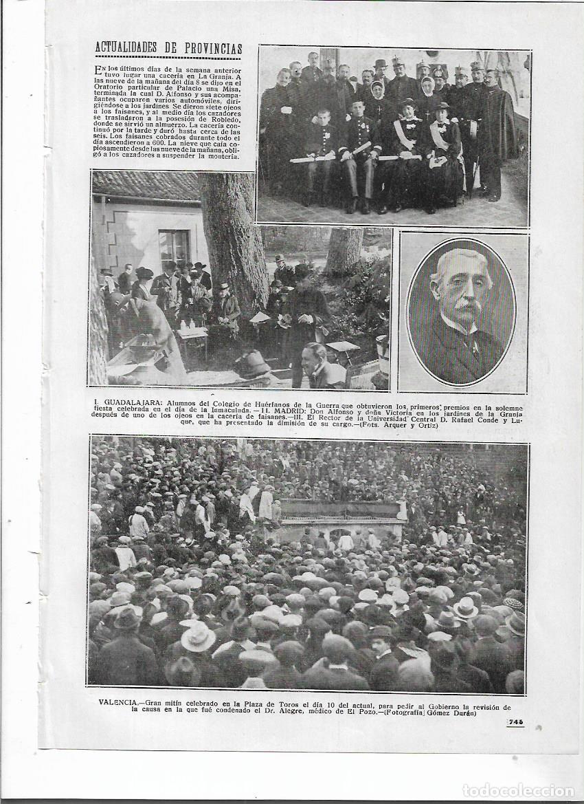 Collectionnisme: 1916 RECORTE PRENSA VALENCIA PLAZA TOROS MITIN PEDIR REVISION CONDENA DR ALEGRE MEDICO DE EL POZO