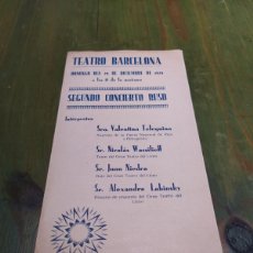 Coleccionismo: ALEXANDRE LABINSKY.SEGUNDO CONCIERTO RUSO.PROGRAMA DÍPTICO TEATRO BARCELONA.AÑO 1929.