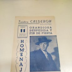 Coleccionismo: EL PRINCIPE GITANO. PROGRAMA FOLLETO TEATRO CALDERÓN (MADRID).
