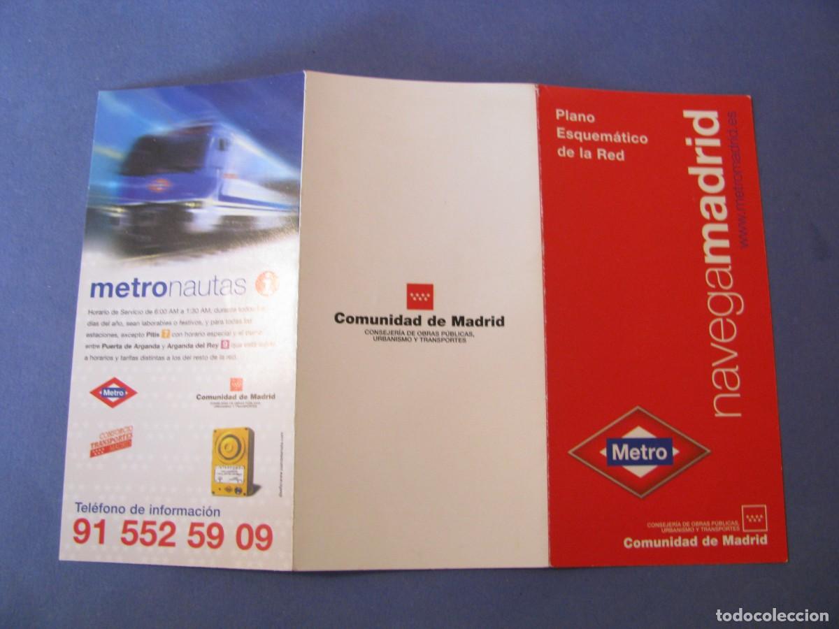 Coleccionismo: PLANO METRO DE MADRID. DICIEMBRE 2001. 13,5X6,5 CM. TRIPTICA.