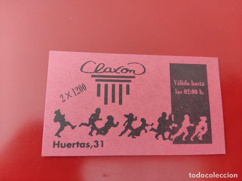 Collezionismo: FLYER PASE PUERTA DISCOTECA PUB CLAXON C/ HUERTAS 31 2X1200 PTS MADRID A&Ntilde;OS 90