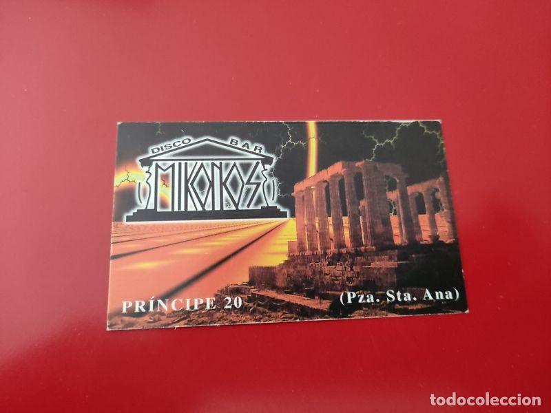 Collezionismo: FLYER PASE PUERTA DISCOTECA PUB MIKONOS C/ PRINCIPE 20 2X1200 PTS MADRID A&Ntilde;OS 90