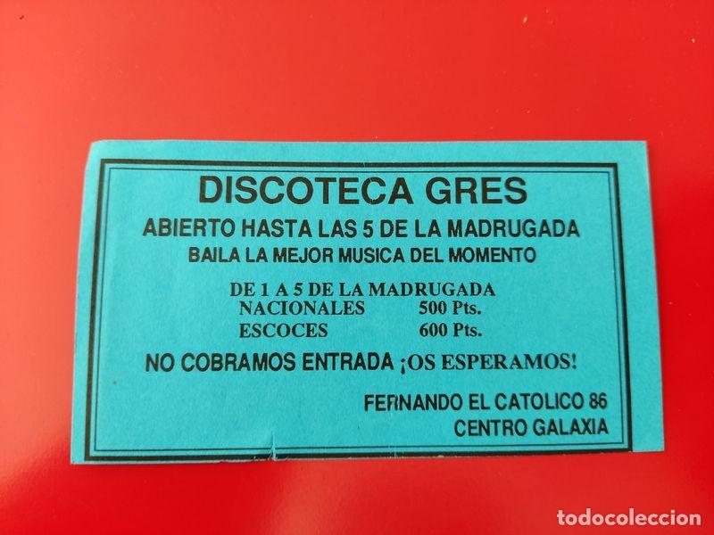 Collezionismo: FLYER PASE PUERTA DISCOTECA PUB GRES C/ FERNANDO EL CATOLICO 86 AZUL MADRID A&Ntilde;OS 90