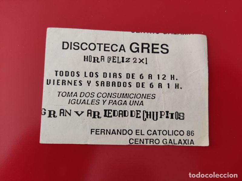 Collecting paper: FLYER PASE PUERTA DISCOTECA PUB GRES C/ FERNANDO EL CATOLICO 86 BLANCA MADRID A&Ntilde;OS 90