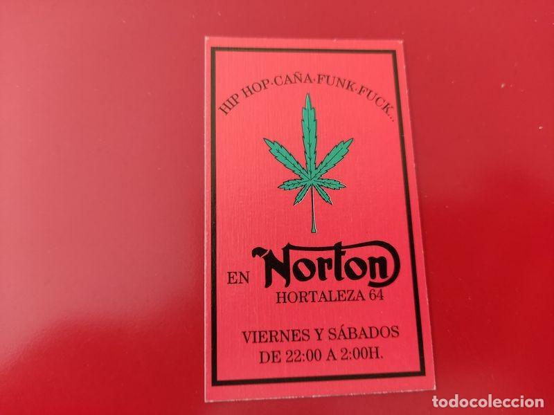 Coleccionismo: FLYER PASE PUERTA DISCOTECA PUB NORTON C/ HORTALEZA 64 2X1000 PTS MADRID A&Ntilde;OS 90