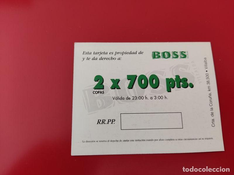 Collezionismo: FLYER PASE PUERTA DISCOTECA PUB BOSS 2X700 PTS VILLALBA MADRID A&Ntilde;OS 90
