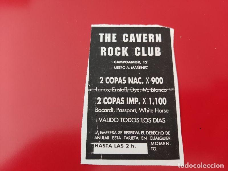 Collezionismo: FLYER PASE PUERTA DISCOTECA PUB THE CAVERN ROCK C/ CAMPOAMOR 12 MADRID A&Ntilde;OS 90