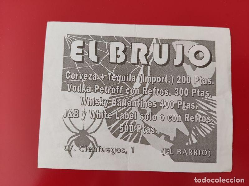 Collezionismo: FLYER PASE PUERTA DISCOTECA PUB EL BRUJO C/ CIENFUEGOS 1 ALICANTE A&Ntilde;OS 90