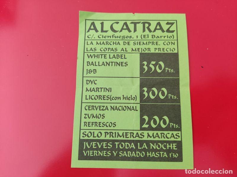 Collezionismo: FLYER PASE PUERTA DISCOTECA PUB ALCATRAZ C/ CIENFUEGOS 1 ALICANTE A&Ntilde;OS 90