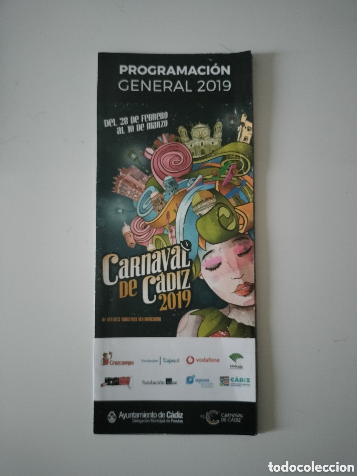 Coleccionismo: PROGRAMA DE MANO DESPLEGABLE CARNAVAL DE C&Aacute;DIZ 2019 - Foto 1