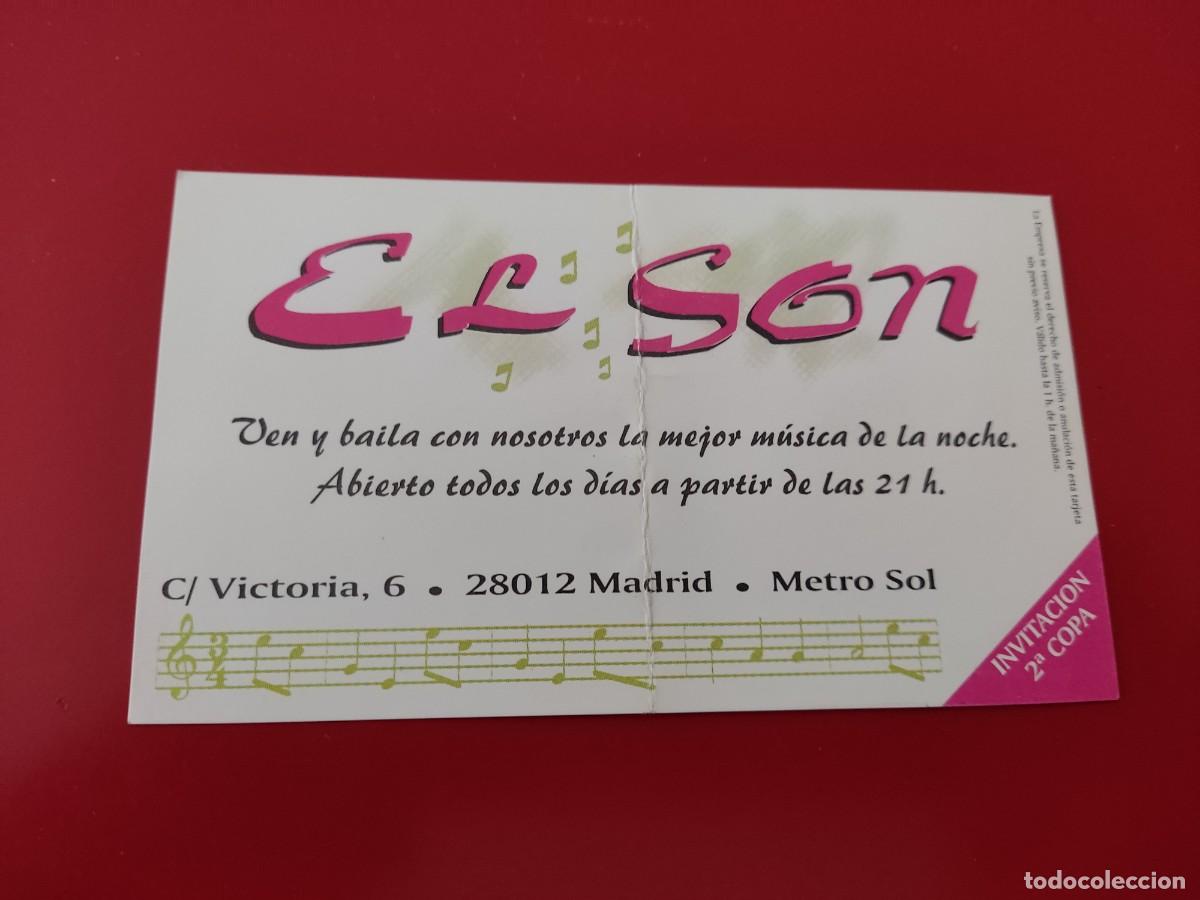 Collezionismo: FLYER PASE PUERTA DISCOTECA PUB EL SON C/ VICTORIA 6 MADRID A&Ntilde;OS 90
