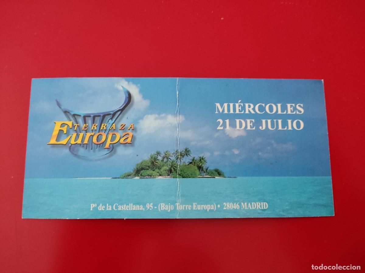 Collezionismo: FLYER PASE PUERTA DISCOTECA PUB TERRAZA EUROPA C/ CASTELLANA 95 MADRID A&Ntilde;OS 90