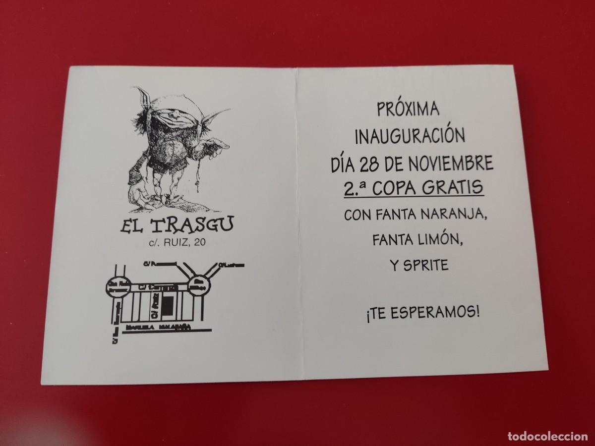 Collezionismo: FLYER PASE PUERTA DISCOTECA PUB EL TRASGU C/ RUIZ 20 INAGURACION MADRID A&Ntilde;OS 90