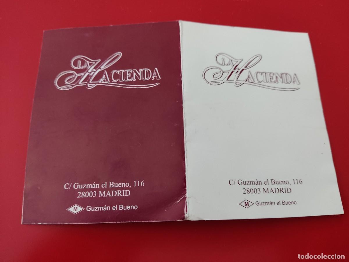 Collezionismo: FLYER PASE PUERTA DISCOTECA PUB LA HACIENDA C/ GUZMAN EL BUENO 116 NAVIDAD MADRID A&Ntilde;OS 90