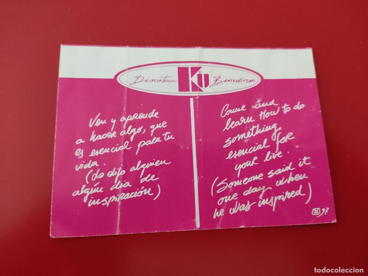 Collezionismo: FLYER PASE PUERTA DISCOTECA PUB KU SEXO BENIDORM A&Ntilde;OS 90