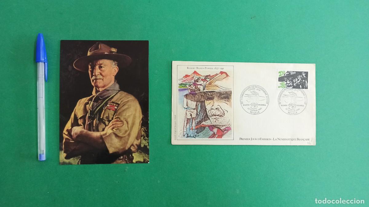 Collectionnisme: Lote 2 antiguos documentos de Boy Scouts. Postal y sobre.
