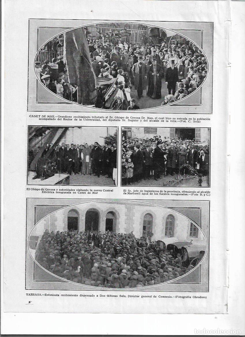 Coleccionismo: A&Ntilde;O 1916 RECORTE PRENSA CANET DE MAR VISITA DEL OBISPO DE GERONA MAS INAUGURACION CENTRAL ELECTRICA