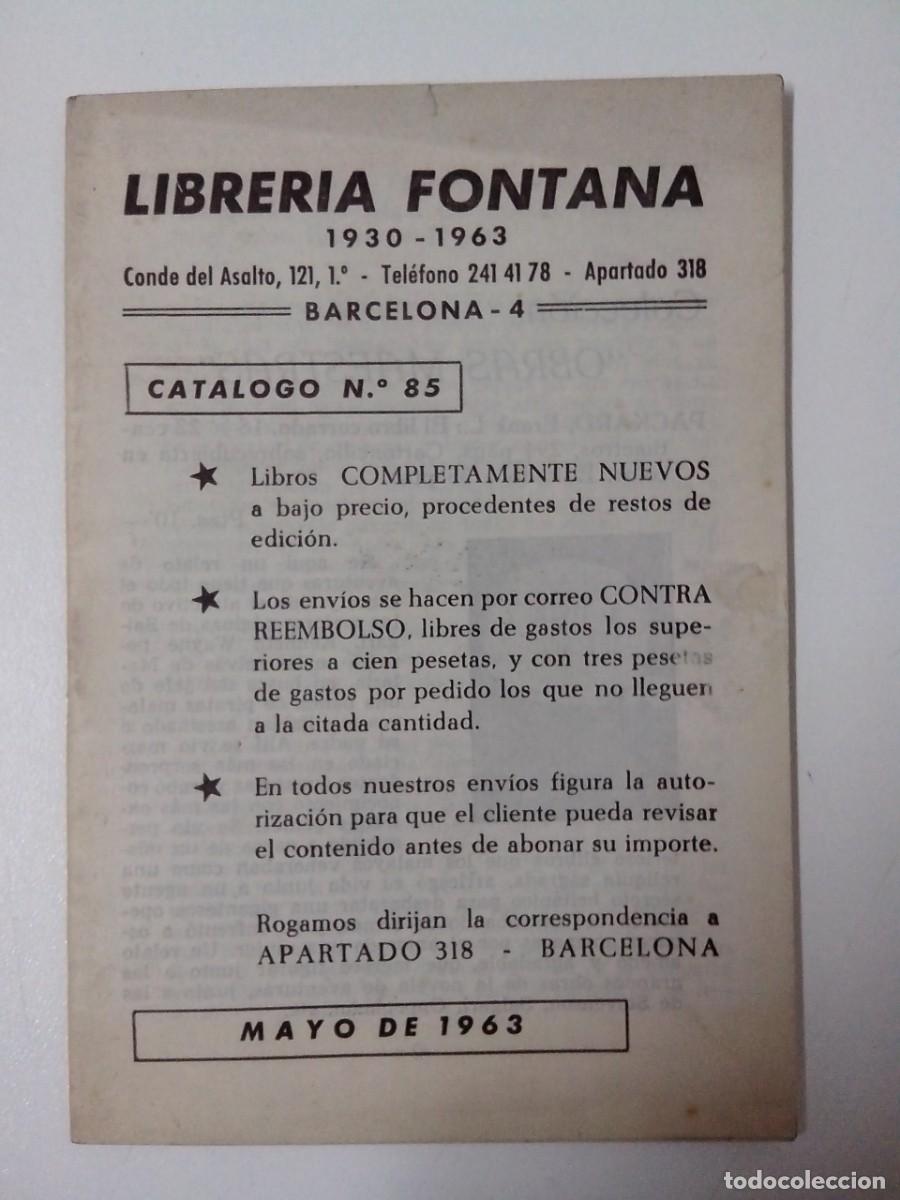 Coleccionismo: CATALOGO LIBRERIA FONTANA A&Ntilde;O 1963 CATALOGO N&ordm; 85