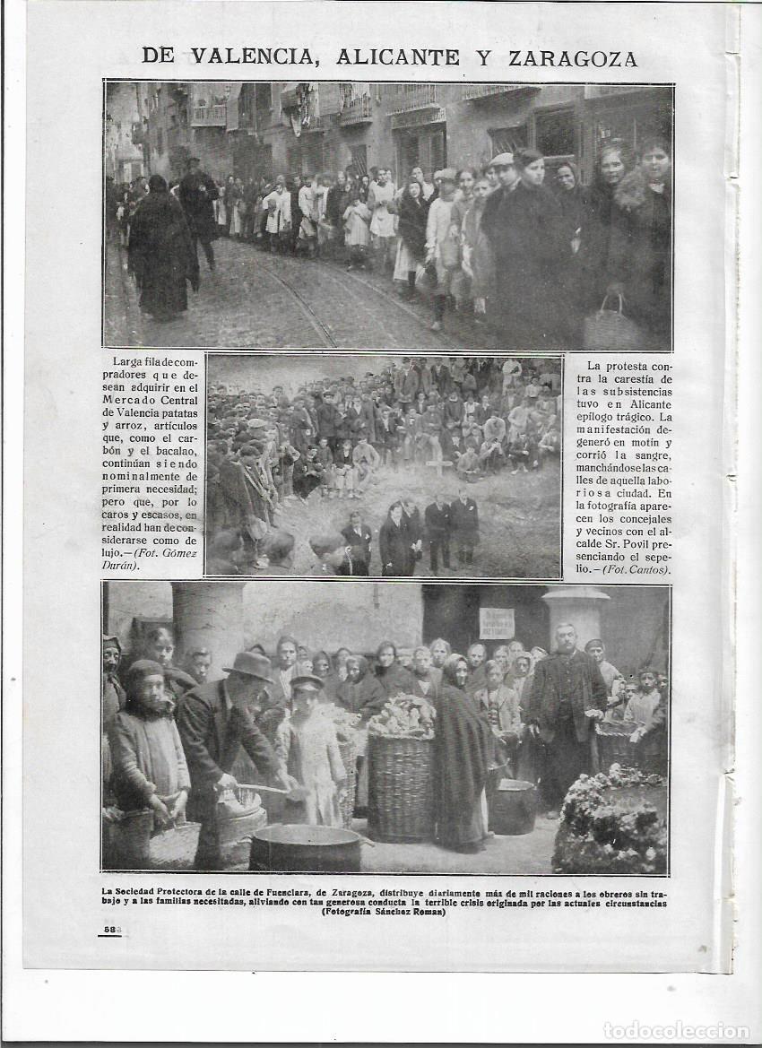 Coleccionismo: A&Ntilde;O 1918 RECORTE PRENSA VALENCIA ESCASEZ ALIMENTOS COLA MERCADO CENTRAL COMPRAR PATATAS Y ARROZ