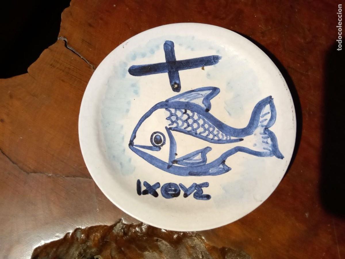 Sammeln: PEQUE&Ntilde;O PLATO CERAMICA MOTIVO RELIGIOSO 11 CM FIRMADO IXEVE