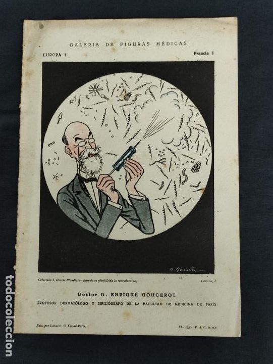 Collezionismo: GALERIA DE FIGURAS MEDICAS - DOCTOR D. ENRIQUE GOUGEROT - EUROPA I - FRANCIA I
