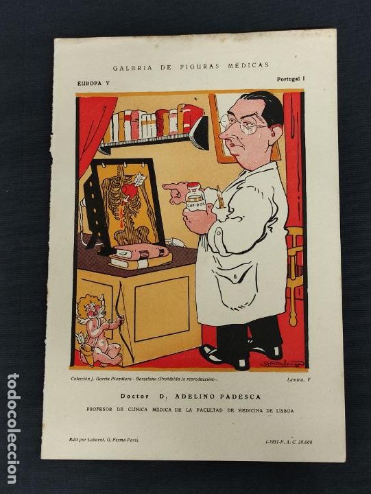 Collezionismo: GALERIA DE FIGURAS MEDICAS - DOCTOR D. ADELINO PADESCA - EUROPA V - PORTUGAL I