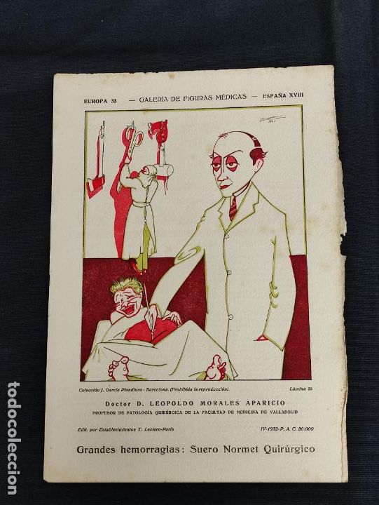 Coleccionismo: GALERIA DE FIGURAS MEDICAS - DOCTOR D. LEOPOLDO MORALES - EUROPA 33 - ESPA&Ntilde;A XVIII