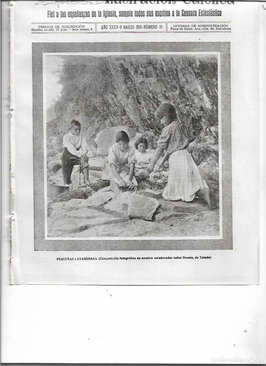 Colecionismo: A&Ntilde;O 1918 RECORTE PRENSA FOTOGRAFIA COMPOSICION PEQUE&Ntilde;AS LAVANDERAS FOTO SR ROMAN DE TOLEDO
