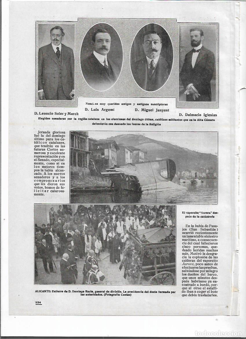 Colecionismo: A&Ntilde;O 1918 RECORTE PRENSA ALICANTE MUERTE ENTIERRO DOMINGO RECIO GENERAL DE DIVISION AUTORIDADES
