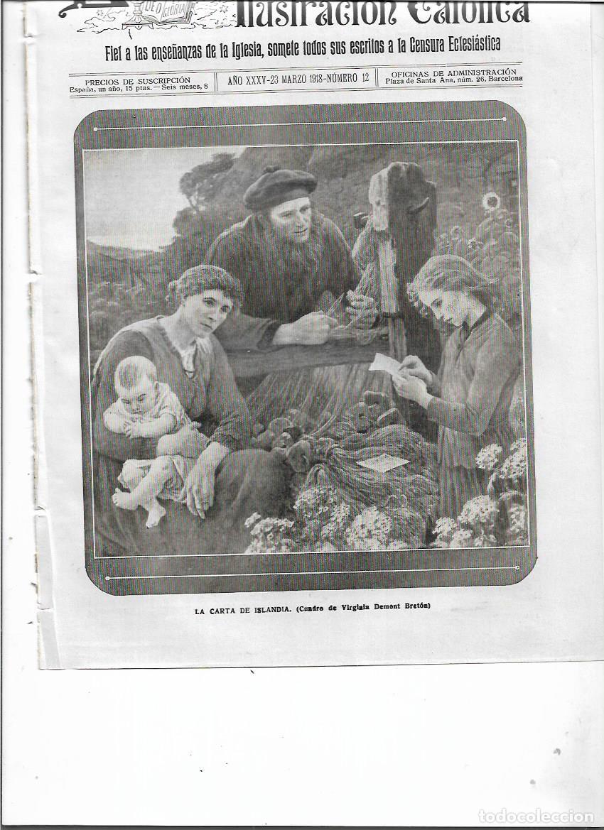 Colecionismo: A&Ntilde;O 1918 RECORTE PRENSA PINTURA REPRODUCCION CUADRO LA CARTA DE IRLANDA VIRGINIA DEMONT BRETON