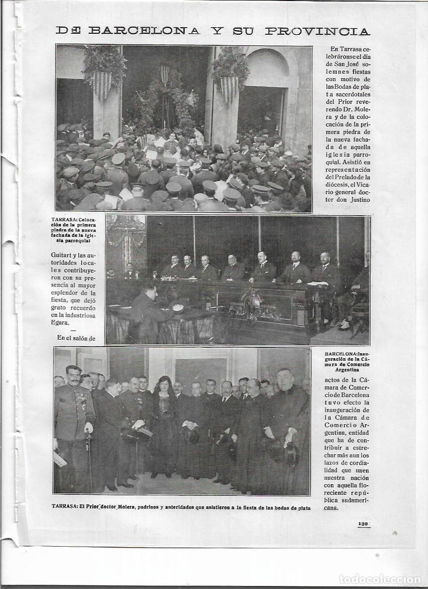 Colecionismo: A&Ntilde;O 1918 RECORTE PRENSA TERRASSA COLOCACION PRIMERA PIEDRA NUEVA FACHADA IGLESIA PARROQUIAL