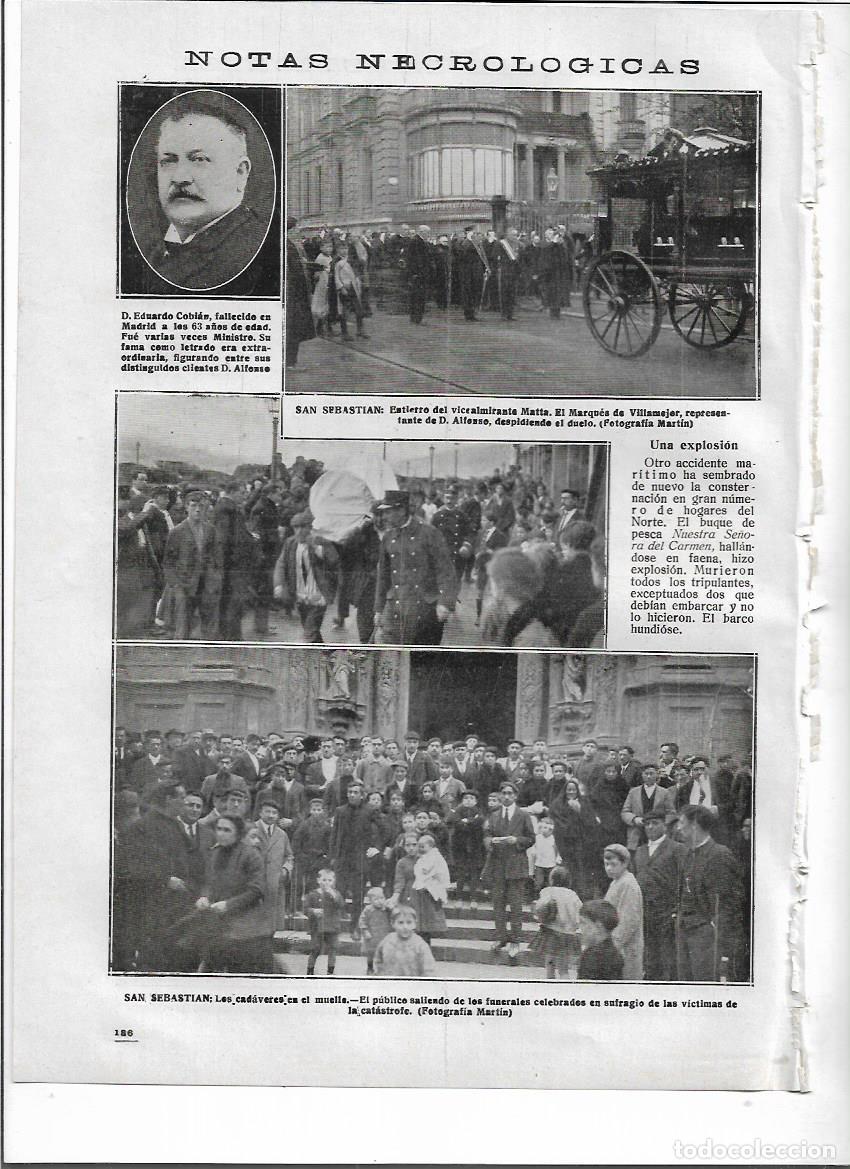 Colecionismo: A&Ntilde;O 1918 RECORTE PRENSA SAN SEBASTIAN EXPLOSION BUQUE PESCA NTRA SRA DEL CARMEN VICTIMAS MUELLE