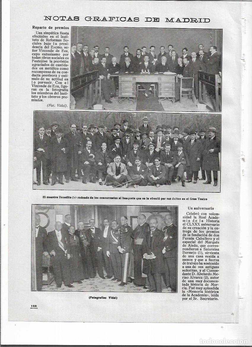Colecionismo: A&Ntilde;O 1918 RECORTE PRENSA MADRID ASISTENTES BANQUETE HOMENAJE MAESTRO BENEDITO POR EXITOS GRAN TEATRO