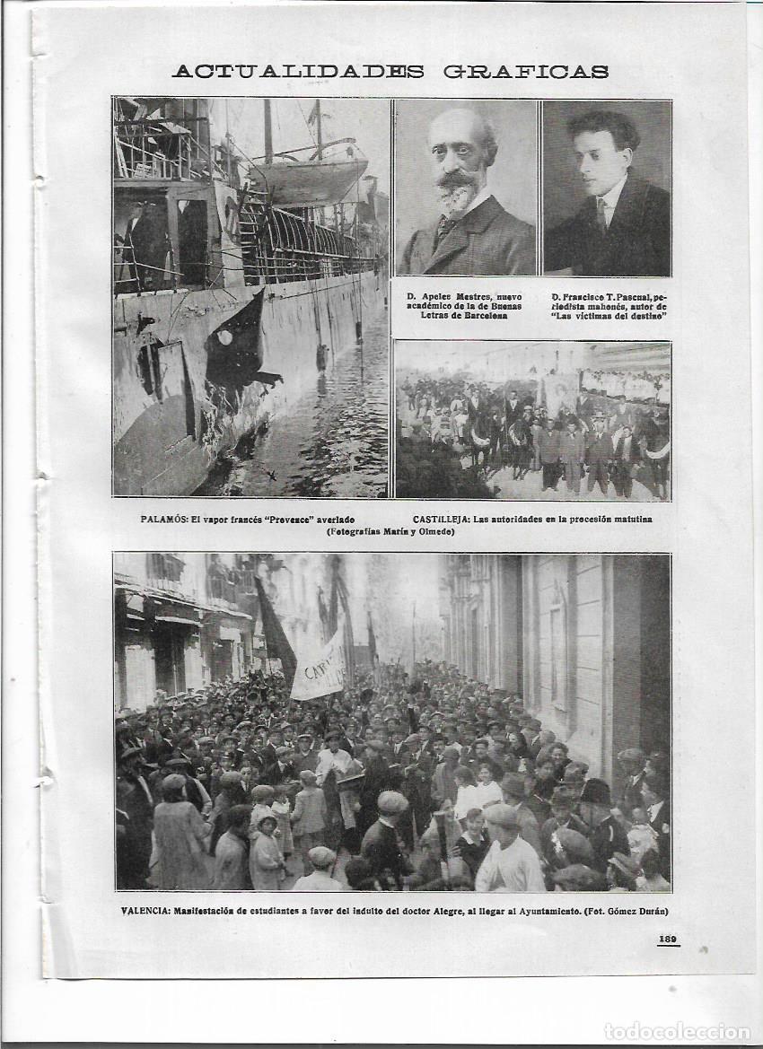 Colecionismo: A&Ntilde;O 1918 RECORTE PRENSA VALENCIA MANIFESTACION ESTUDIANTES A FAVOR INDULTO AL DOCTOR ALEGRE