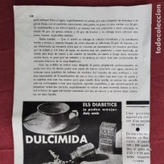 Coleccionismo: HOJA PUBLICITARIA ANUNCIO DE DULCIMIDA - 1933.