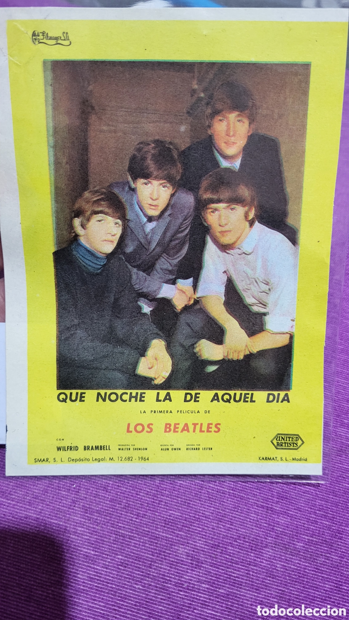 Coleccionismo: Folleto de mano Los Beatles