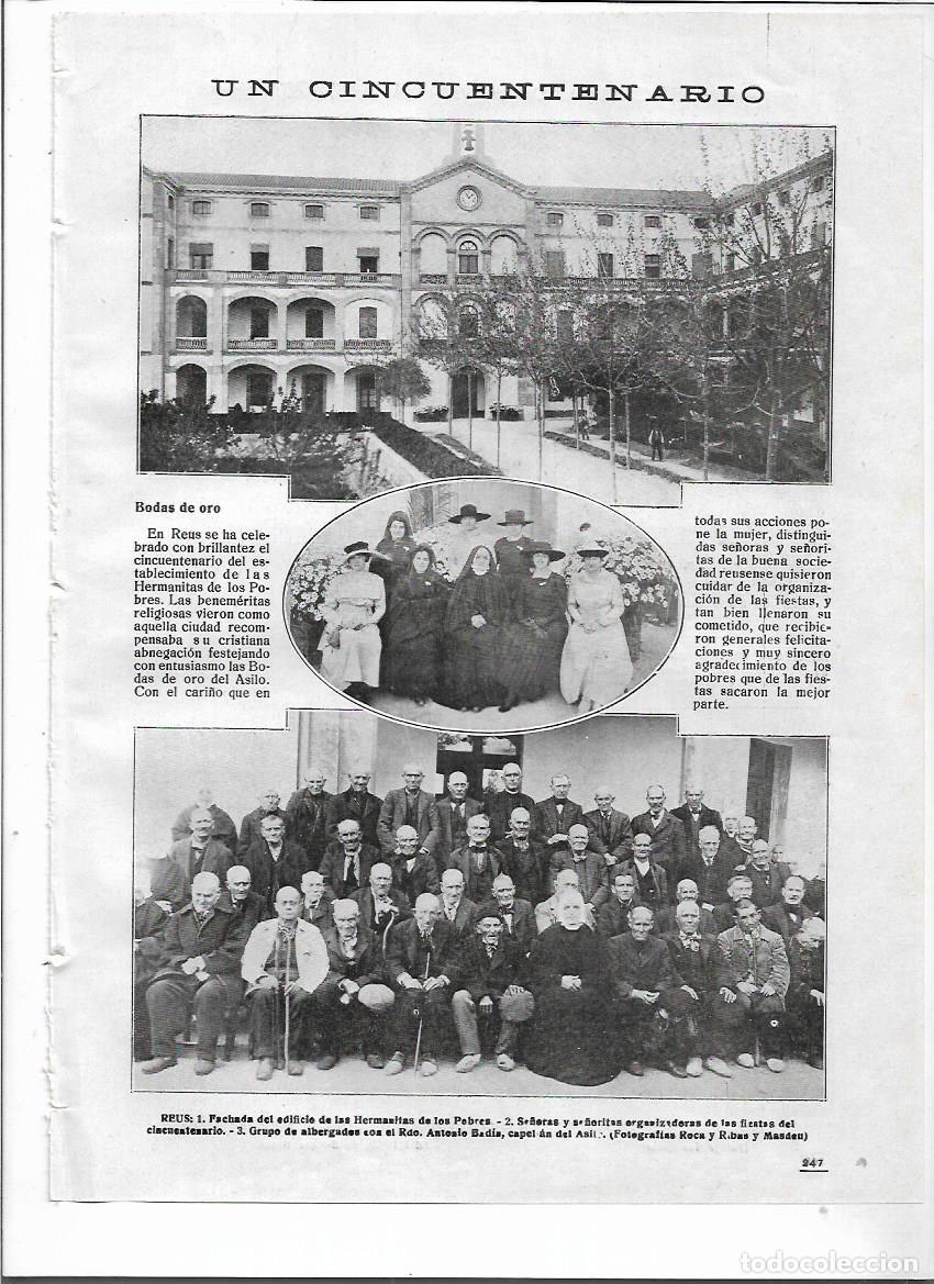 Collecting paper: A&Ntilde;O 1918 RECORTE PRENSA REUS BODAS DE ORO DE LAS HERMANITAS DE LOS POBRES