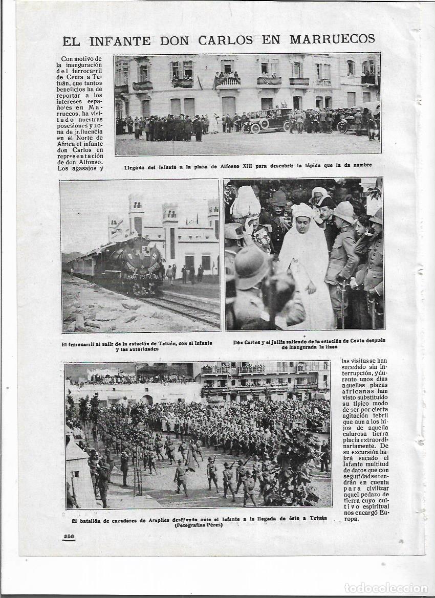 Collezionismo: A&Ntilde;O 1918 RECORTE PRENSA INAUGURACION DEL FERROCARRIL DE CEUTA A TETUAN INFANTE DON CARLOS
