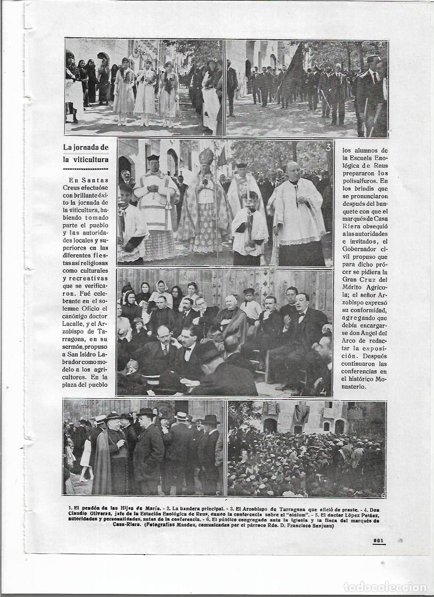 Coleccionismo: A&Ntilde;O 1918 RECORTE PRENSA SANTES CREUS JORNADA DE VITICULTURA VINO PENDON BANDERA CLAUDIO OLIVERAS
