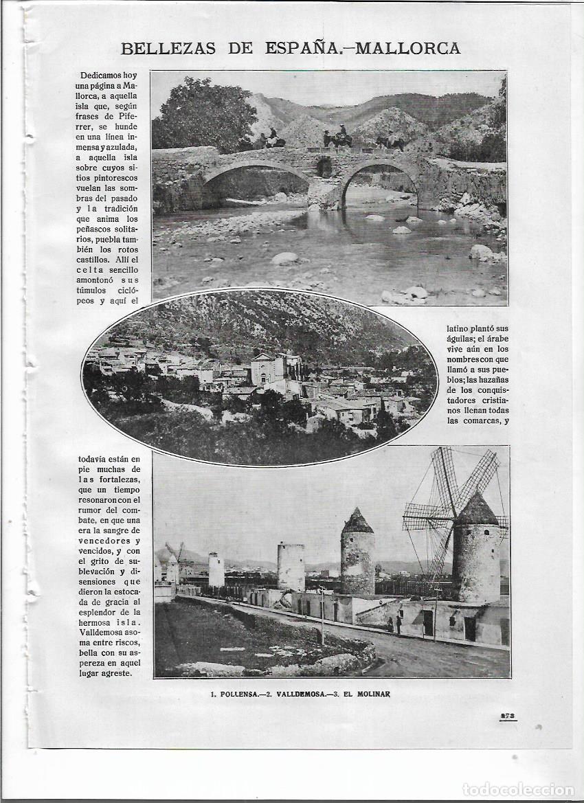 Collezionismo: A&Ntilde;O 1918 RECORTE PRENSA MALLORCA POLLENSA VALLDEMOSA EL MOLINAR MOLINOS DE VIENTO