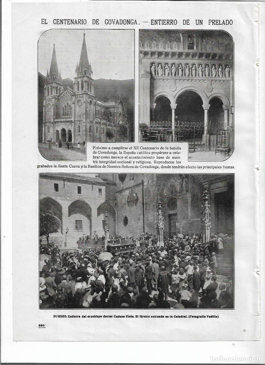 Collezionismo: A&Ntilde;O 1918 RECORTE PRENS BURGOS MUERTE ENTIERRO ARZOBISPO CADENA ELETA FERETRO ENTRANDO EN LA CATEDRAL