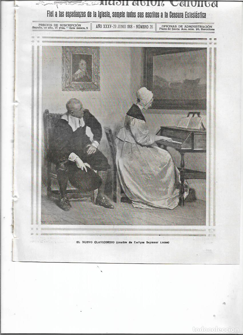 Collezionismo: A&Ntilde;O 1918 RECORTE PRENSA PINTURA REPRODUCCION CUADRO EL NUEVO CLAVICORDIO ENRIQUE SEYMOUR LUCAS